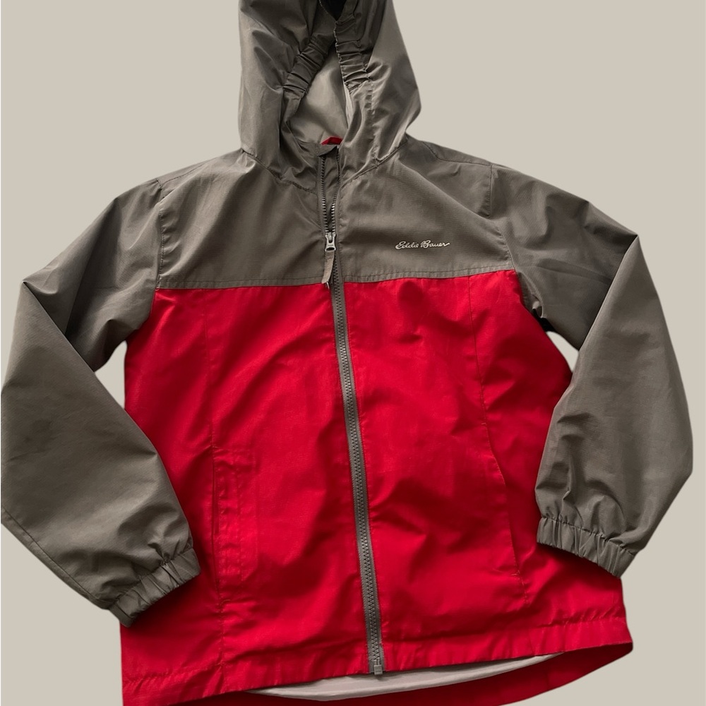 Eddie Bauer Red and Gray Raincoat